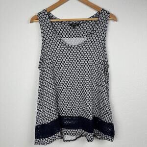 Womens Tanktop Blue XL For Cynthia‎ embroidered bottom geometric shape